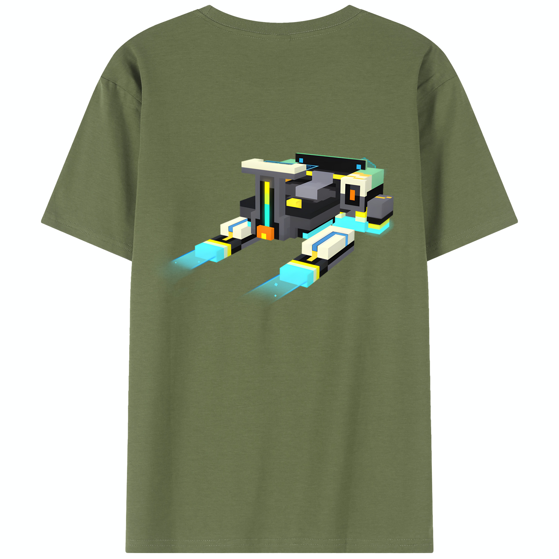（画像用） マインクラフト ブロックの世界 Minecraft MC Block world 綿100％半袖Tシャツ（背面プリント）
